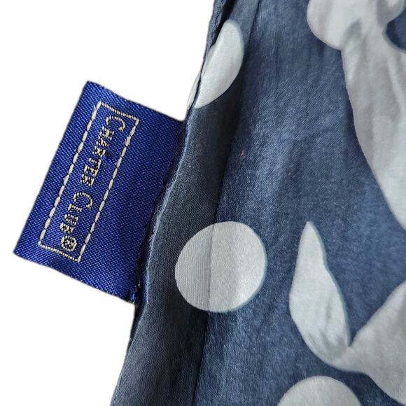 Charter Club Vintage Floral Polka Dots Rectangle Scarf 100% Silk 15 x 60 inches - Picture 4 of 7